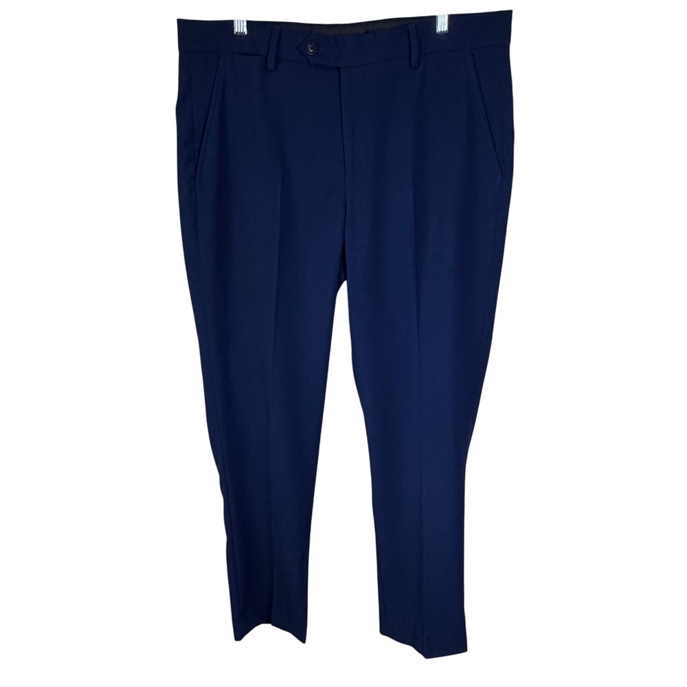 Vince Camuto Mens Size 36x30 Navy Dress Pants Classic Tapered Fit Flat Front‎